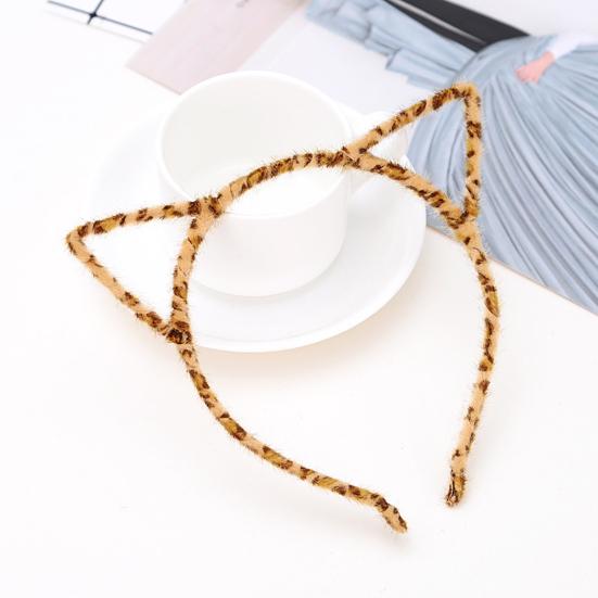 2ks Čelenky s kočičími uši Leopardí potisk Černá kočka Kotě Zvířecí uši Vlasová obruč Halloweenská kostýmová párty Cosplay doplňky