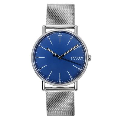 Signatur Edelstahl Blaues Zifferblatt Quarz SKW6904 Herrenuhr