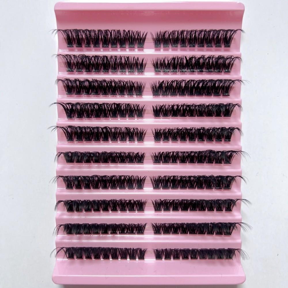 

8-16mm Cluster Lashes 3D Mink Effect Volume Lash Lightweight Faux Mink Eyelashes for Women 80D-A