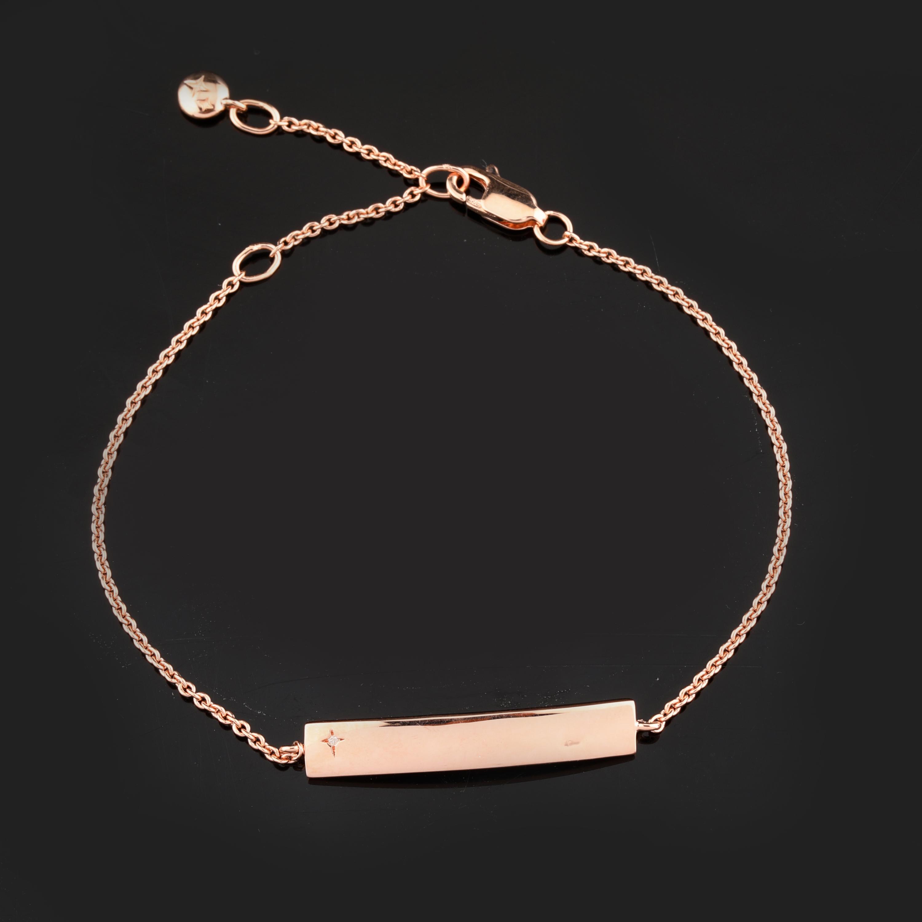 

White Diamond Bracelet 925 Sterling Silver Rose Gold Jewelry Gift for Her рожевий колір золота