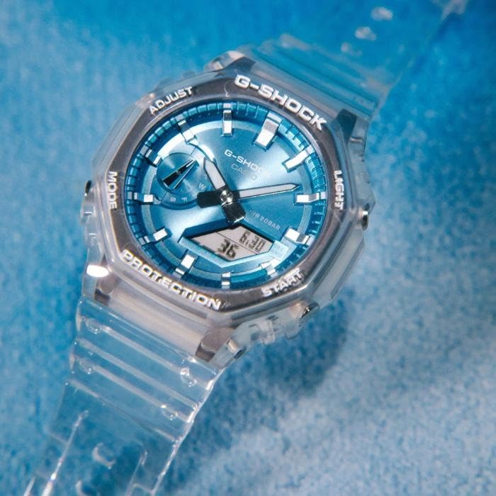 Casio G-SHOCK GA-2100BM-7A2 Analog Digital Watch Clear Sky Blue Skeleton Men's