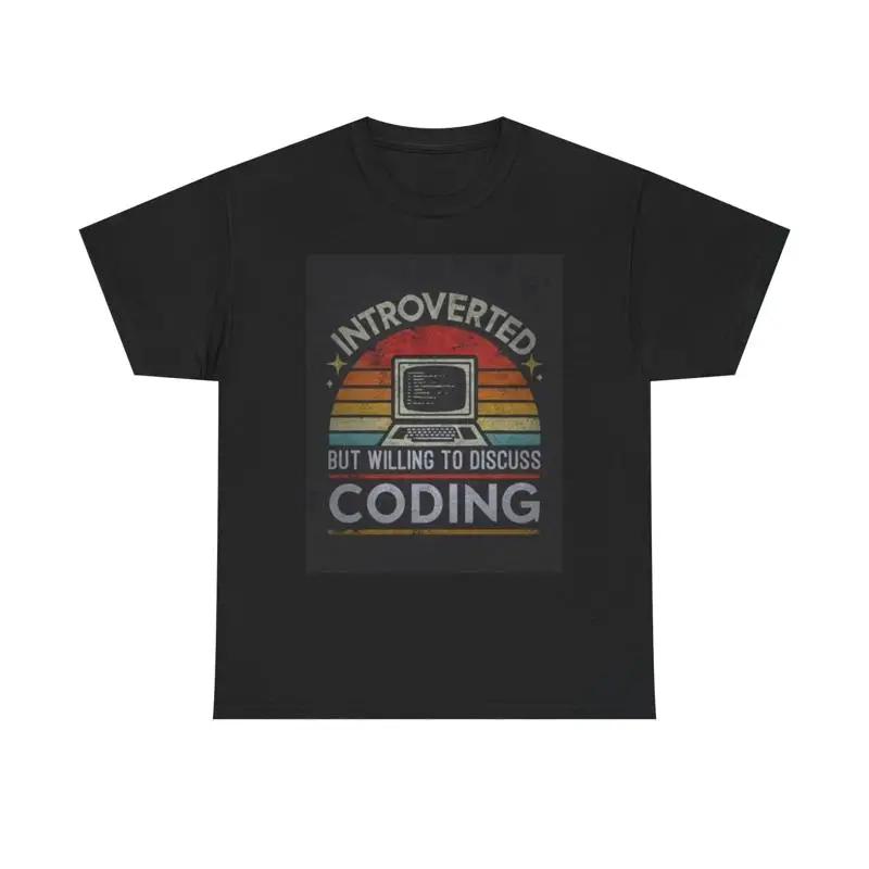 Introverted Willing To Code T Shirt Heavy Cotton S разноцветный
