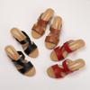 Wedge heel slippers for women to wear thick-soled open-toed one-word slippers, versatile in summer, light, comfortable and cool slippers