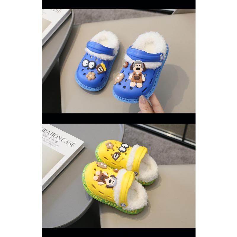 Odnímatelné, Dětské boty s roztomilým zimním teplem a plyšovými, hřejivými bavlněnými botami, bavlněné pantofle