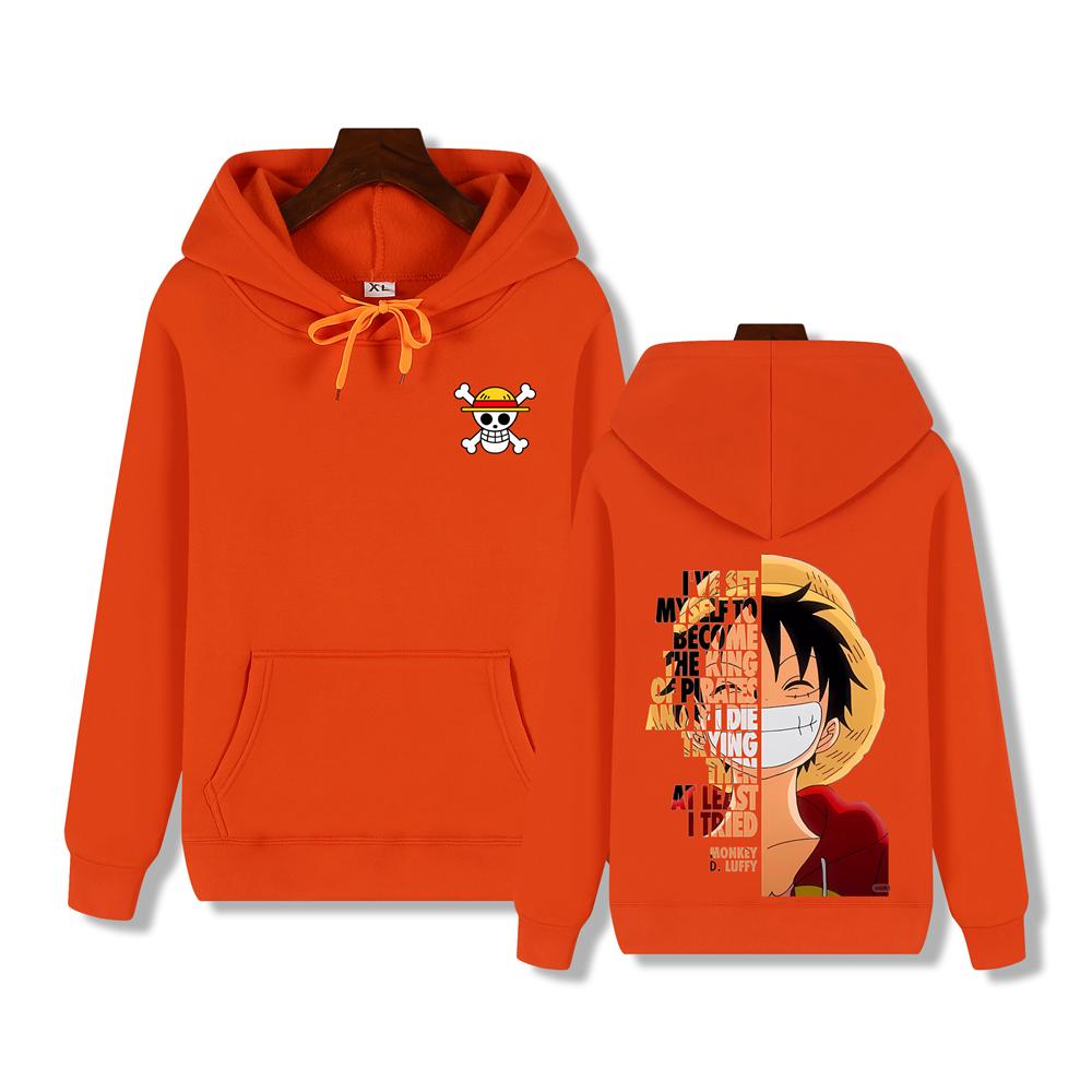 Pánská mikina One Piece vysoké kvality, mikina s potiskem Kapitána Luffyho, podzimní a zimní, silná, hřejivá, základní jednoduchý top