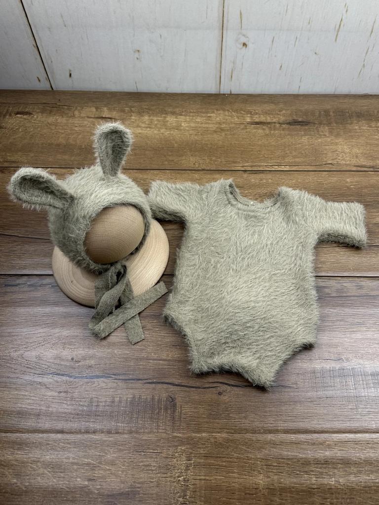 Newborn Photography Props Knitted Outfit Rabbit Doll Baby Cosplay Glasses Baby Photoshoot Props Accessories Photoshoot Outfit