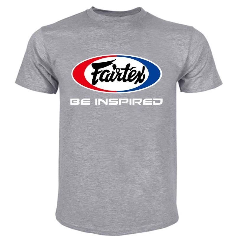 New Fairtex Kickboxing Muay Thai T Shirt S2xl Sporting Goods Equipunisext Apparel Male Brand Teeshirt Unisex Summer Round Collar 2024