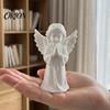 Handmade Craft Supplies 3D Printed Praying Angel Figurine, White Statue, DIY Paintable Minimalist Home Accents Cherub Sculpture, Christmas Tabletop
