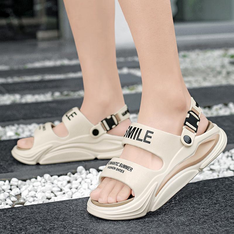 Sandales d'été pour hommes, pantoufles d'extérieur, plage, confortables, épaisses, sabots souples, chaussures décontractées pour hommes, chaussures de jardin pour hommes et femmes, sandales de plage