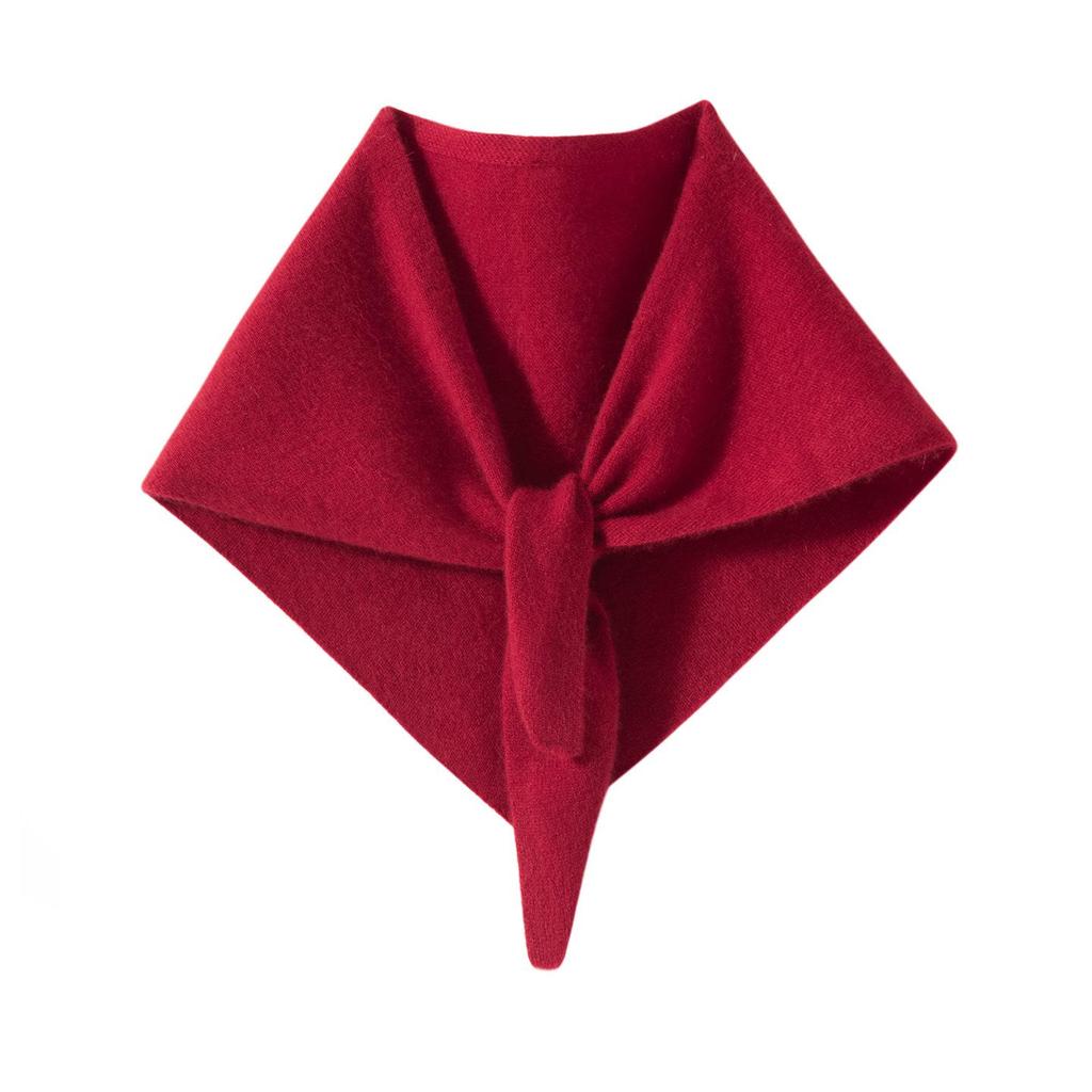 100% Pure Cashmere Women's Knit Triangle Scarf - Neck Warmer & Protector for Autumn/Winter