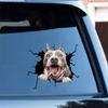 3D Dog Crack Sticker PVC Plastic Sticker Car Window Decal Laptop Funny Decals