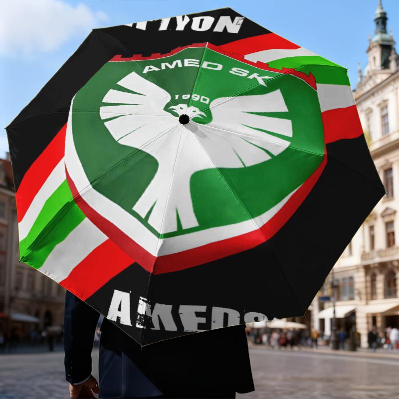 Amed Sk Crest Design Umbrella Folding umbrella, automatic umbrella 8-Frame for Travel, camping Use Gift for Halloween Christmas