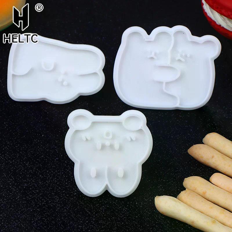 Cartoon Cookie Cutters Plastic Cookie Stamp Confectionery Kitchen Baking Pastry Tools DIY Bakery Tools Stampcookie Cutters