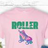Retro Roller Skating Graphic Tee: Vintage Style Cotton Unisex Shirt and Kids Tshirt
