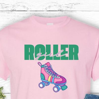 Retro Roller Skating Graphic Tee: Vintage Style Cotton Unisex Shirt and Kids Tshirt