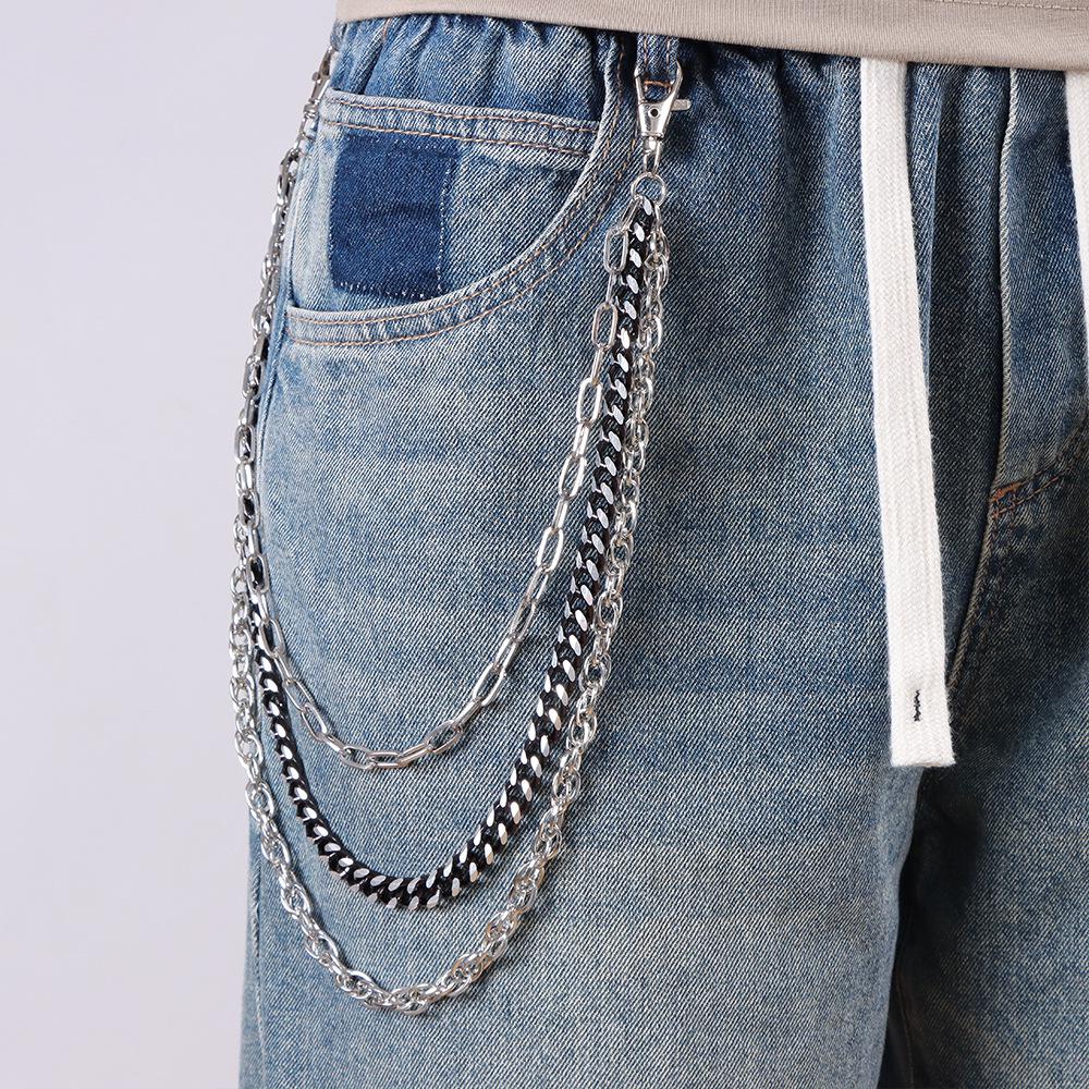 Stylish Multilayer Metal Chain Pants Accessory - Punk & Hip Hop Fashion