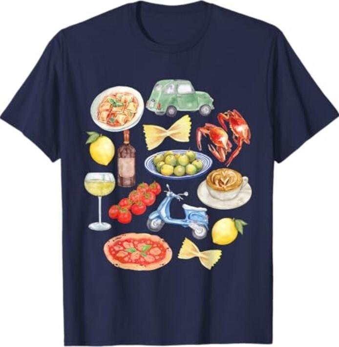 

Италия Эстетичный Графический Футболка с Акварельными Нотами Унисекс Футболка S