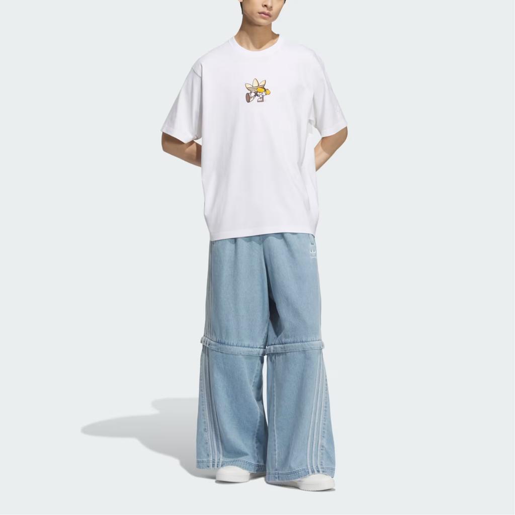 Adidas Originals Graphic Tee Simple Round Neck Loose Short Sleeve T-Shirt Men Tops White KC3112