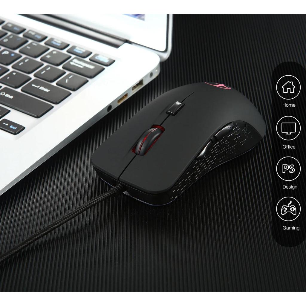 Mouse com fio para computador laptop notebook 6 botões 2400 DPI ajustável mouse para jogos para gamer mouse aquecido