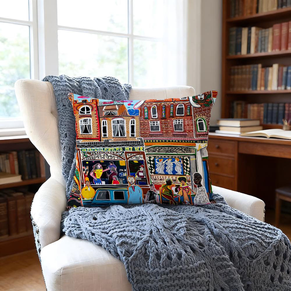 Dutchstreet Art Cushion Cover Anti-Dust Mite Short Plush Pillowcase - Invisible Zipper Silky Soft Sofa Cushion Cover