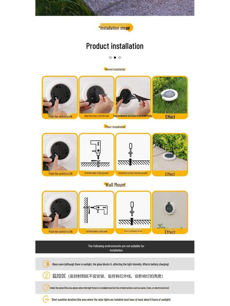 Waterproof Solar Folding Ground Lights for Courtyard, Staircase, and Garden