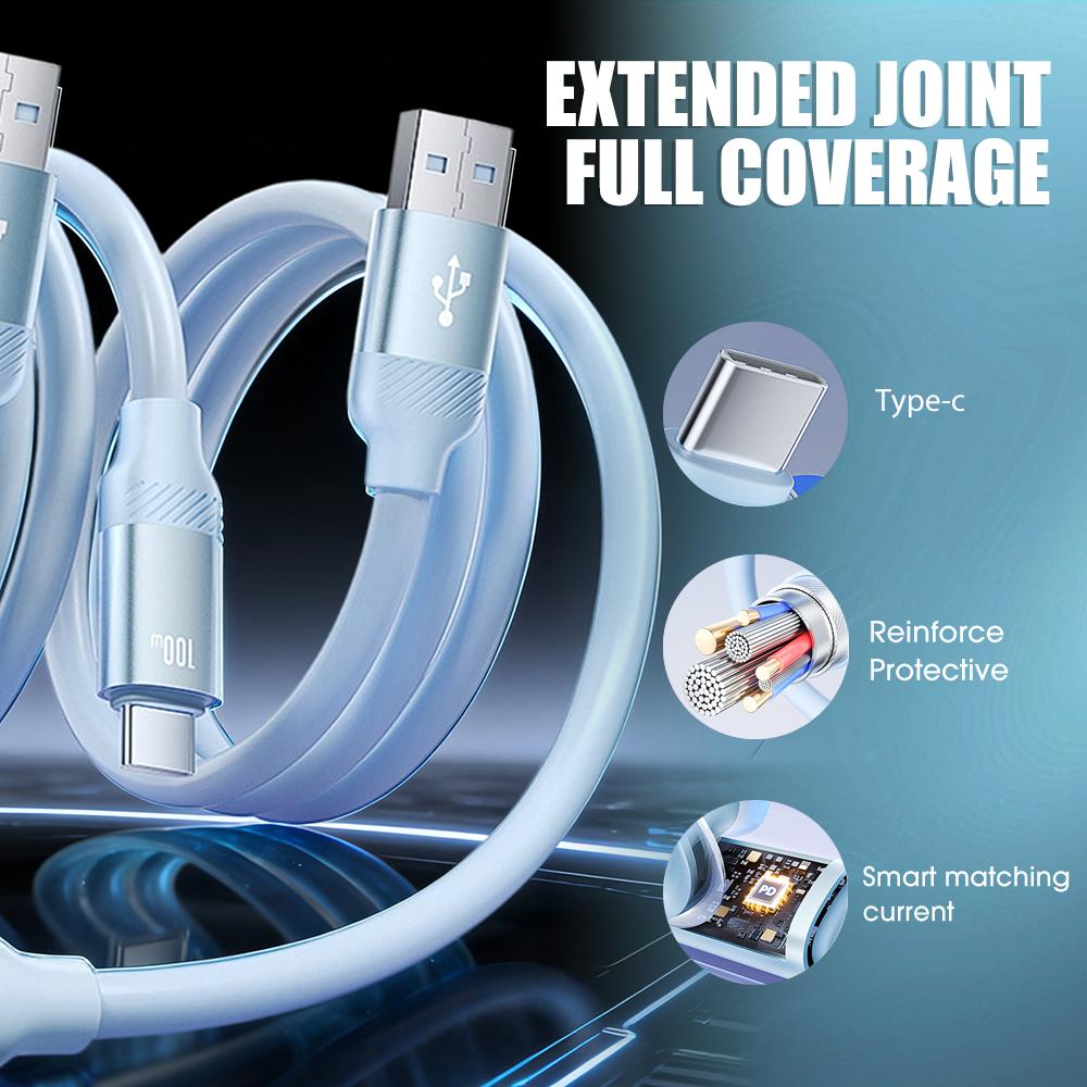 USB-C Type C Charger Cables 100W 480Mbps High-speed Quick Charging Wire for Xiaomi Huawei Google Samsung Android Phone Cord