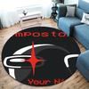 Among Us Custom Name Round Area Rug,Carpet Rug for Living Room Bedroom Sofa Playroom Decor,Non-slip Floor Mat