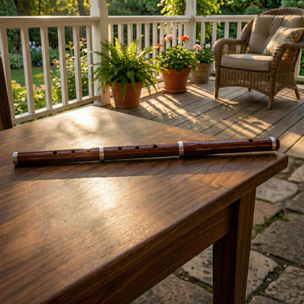 Palisandrová irská D flétna s pouzdrem Třídílná 23" Hudební dechové nástroje