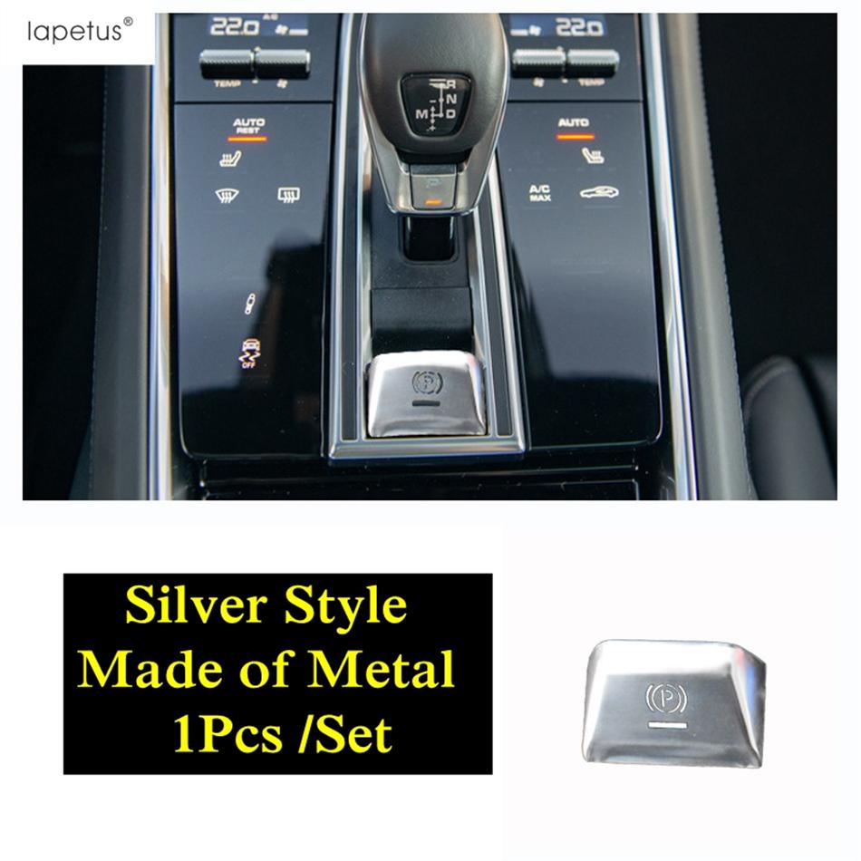 Red Car Handbrake Parking P Button Sequ Decoration Cover Trim For Porsche Cayenne / Panamera 2018 - Interior Accessories Silver Style