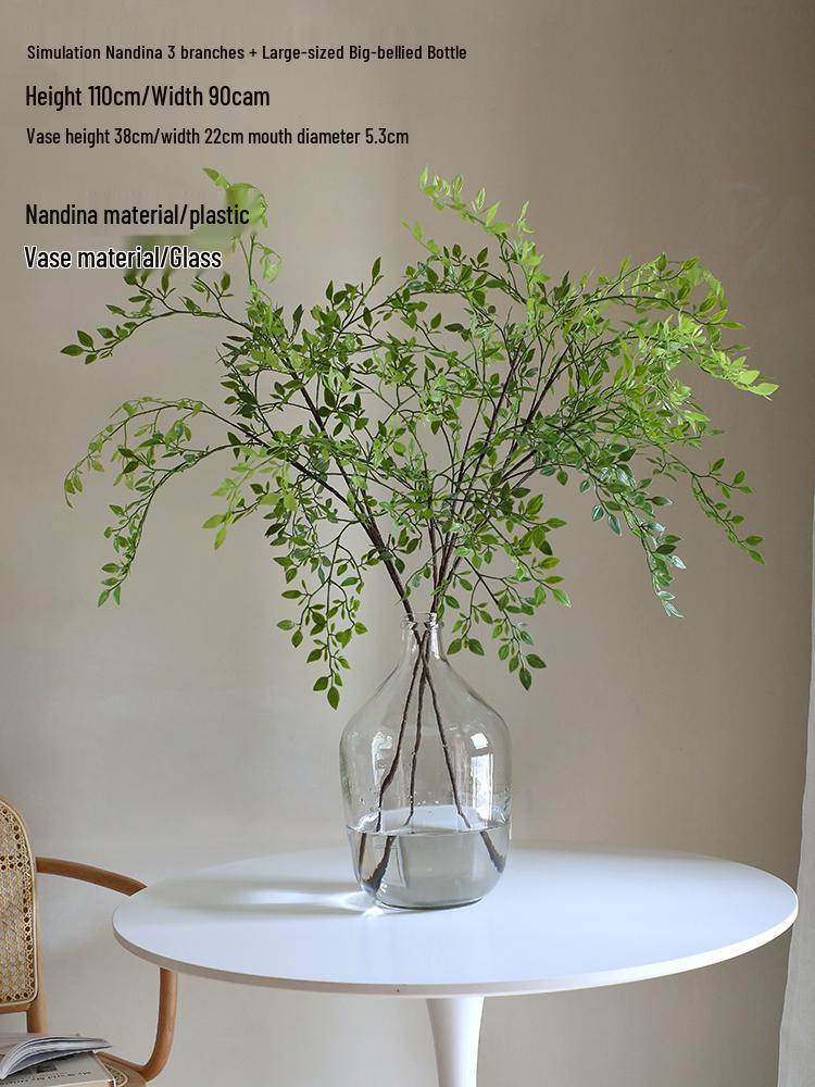 Nandina Green Artificial Flower Arrangement - Decorative Living Room Ornaments