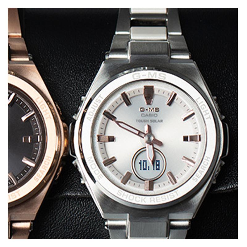 Casio BABY-G Lightweight Solar Sports Waterproof Quartz Movement Resin Stainless Steel Strap Japanese and Korean Watch Women's Watch MSG-S200C-7APRD