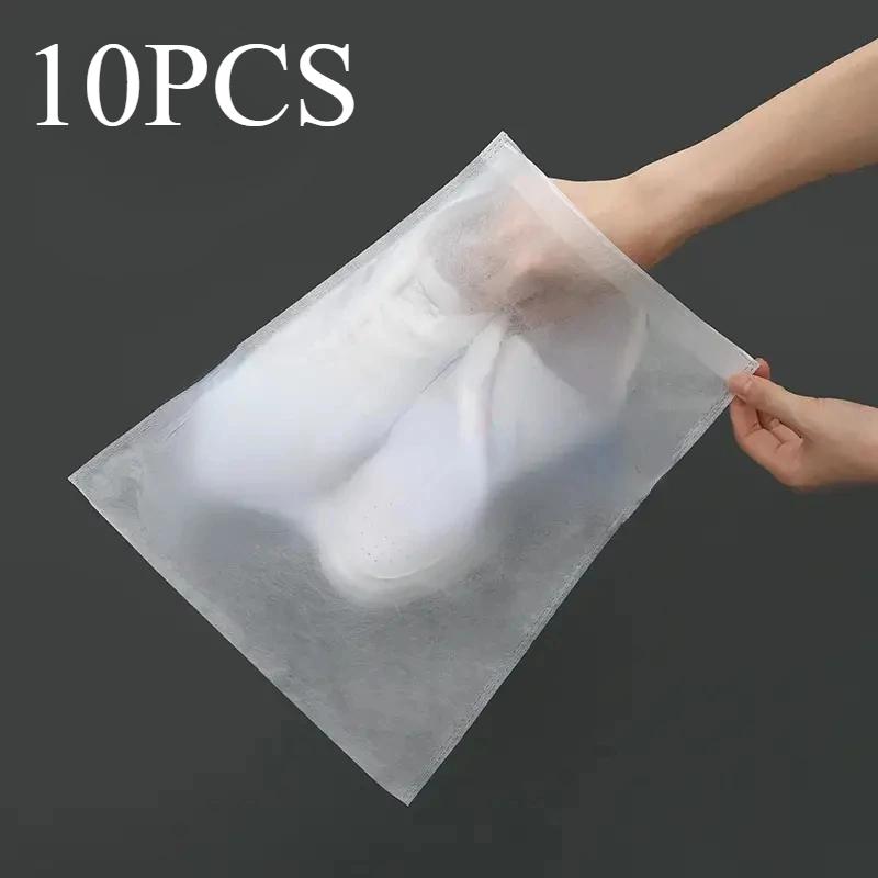 

10 шт. Белый Портативный Мешок для Обуви Нетканый Мешок для Хранения Обуви со Шнурком Защита от Пожелтения Дорожное Хранение Товары для Домашнего Хранения