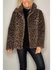 2024 Winter Women's Fashion Leopard Print Faux Fur Coat