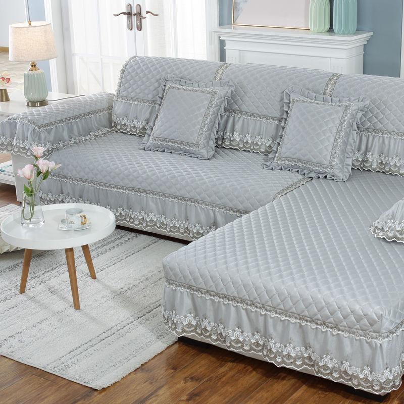 

Сучасні мереживні суцільні кольорові подушки для диванів, протиковзкі чохли для диванів, прикраса дому, пилозахищений диван, рушник, чохли для чотирьох сезонів 70*70cm