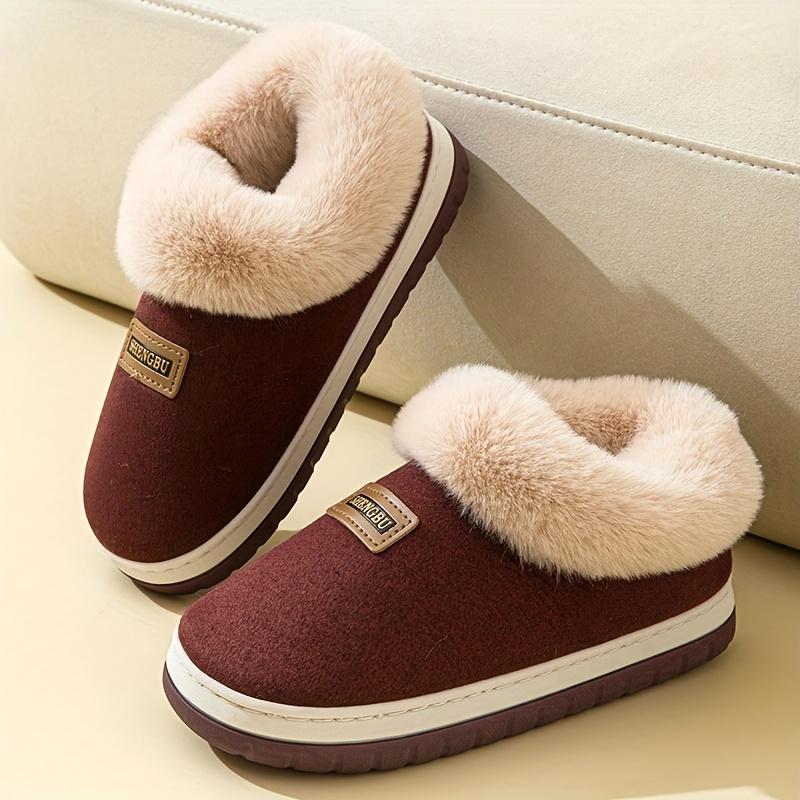 Cozy Winter Plush-Lined Slippers for Men and Women Soft Indoor House Shoes with Warm Casual Shoes