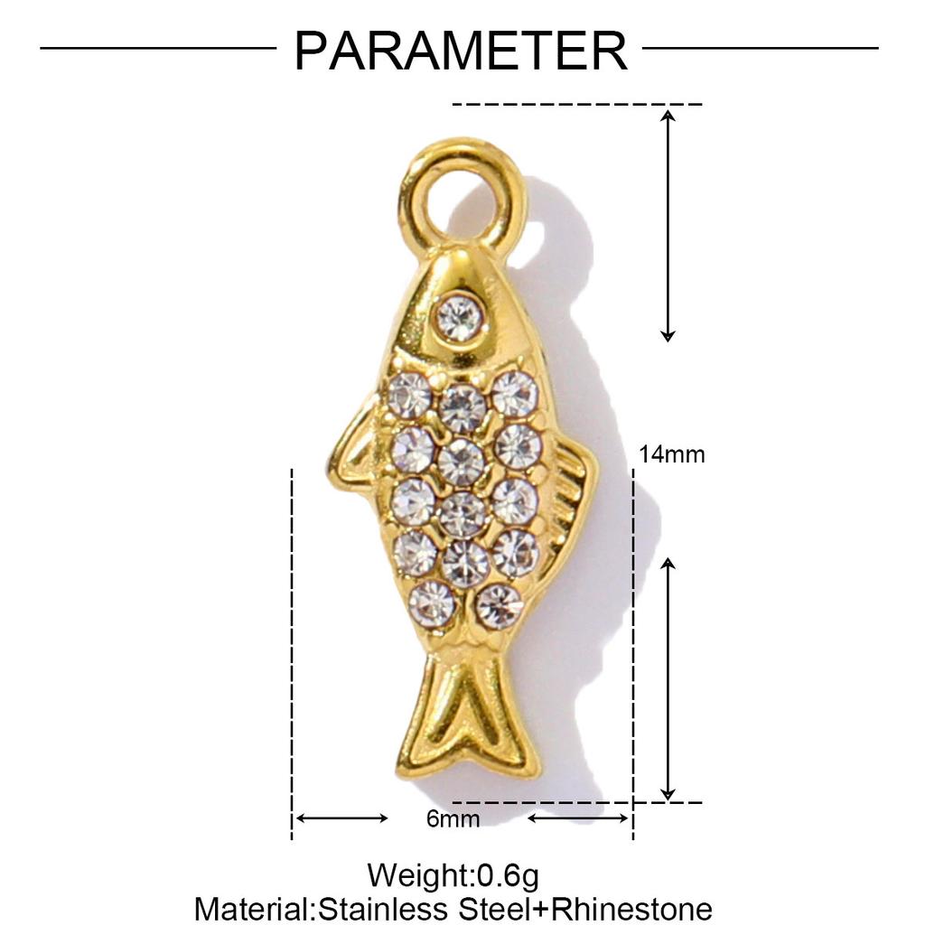 3pcs/Lot Stainless Steel Rhinestone Shell Starfish Crab Pendant Seahorse Dolphin Turtle DIY Charms Necklace Making Women Jewelry