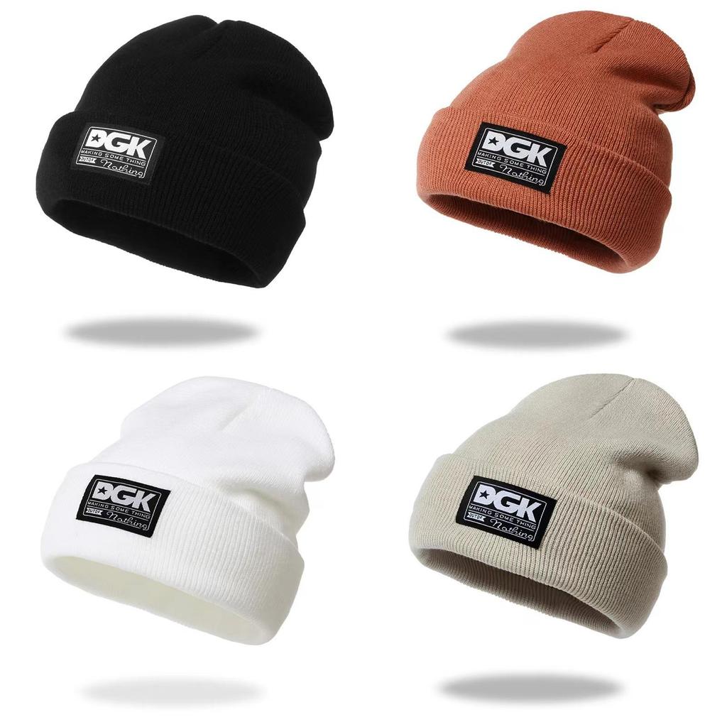 Knitted Hat For Adults With Alphabet Patch Windproof Warm Winter Headgear For Outdoor Skiing