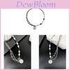 Geometric Layered Coin Necklace With Pearl Lockbone Chain For Women And Men