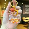 Cute Cartoon Cherry Blossom Quicksand Keychain Mini Oil Drop Pendant Creative Gift For Students And Children
