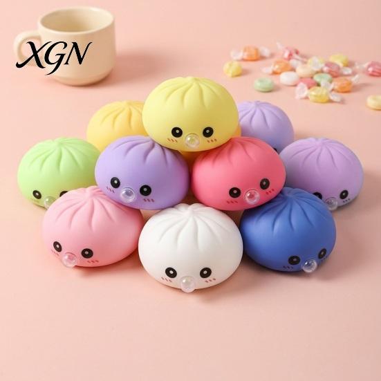 Stress Relief Toy Rice Dumpling Squeeze Soft Balls Cute Fun Fidget Blow Bubbles Shape Skin-Friendly for Adults