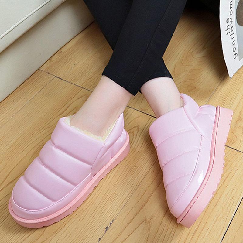 Mode Dames Winter Sneeuwlaarzen 2024 Koppels Binnenhuis Heren Platform Katoenen Schoenen Platte Pantoffels Waterdicht Warm Dik Pluche Enkellaarsjes
