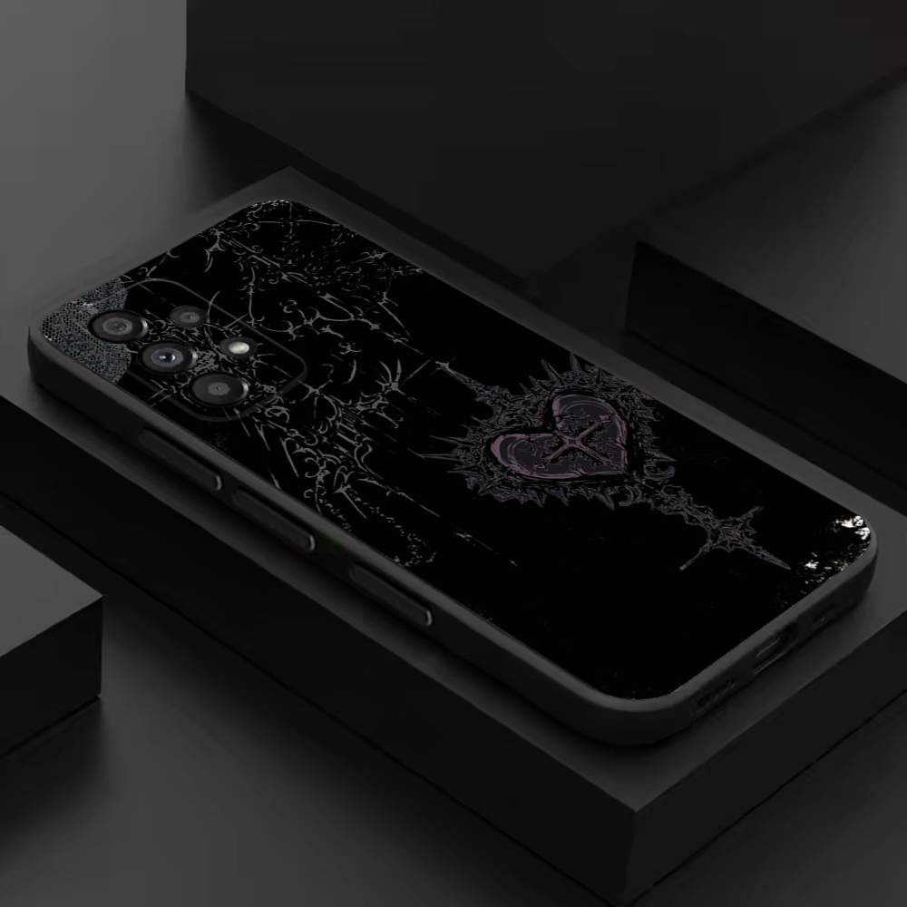 Dark Gothic Cybersigilism For Samsung S 26,25,24,23,22,30,21,10,9,Ultra,Plus,Lite,FE,4,5G Phone Case Black Soft Case