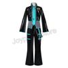 Anime Mikuo men version Cosplay Costume Green Color Any Size Custom Made Full Set Perfect Custom black jackets with green wigs