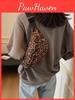 Asian Style Retro Fashion Waist Pack With Leopard Pattern And Soft Cotton Fabric
