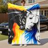 1 Stück Pferdekunstwerk Outdoor Flanelldecke Weich Warm Ganzjahresdecke für Sofa Bett Auto Camping Büro, Gemütliche Geschenkidee1234S