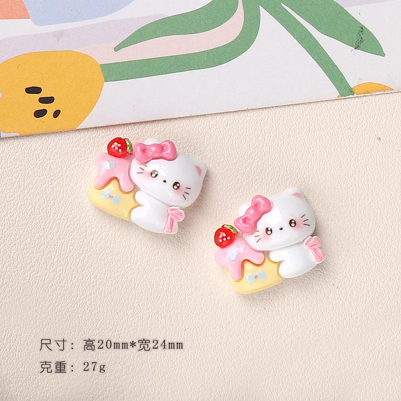 12/120PCS Cartoon DIY ResinAccessories Jewelry Fish Riding Cat Cream Glue Handmade Hair Clips Phone Case Shoe Buckle Accessories