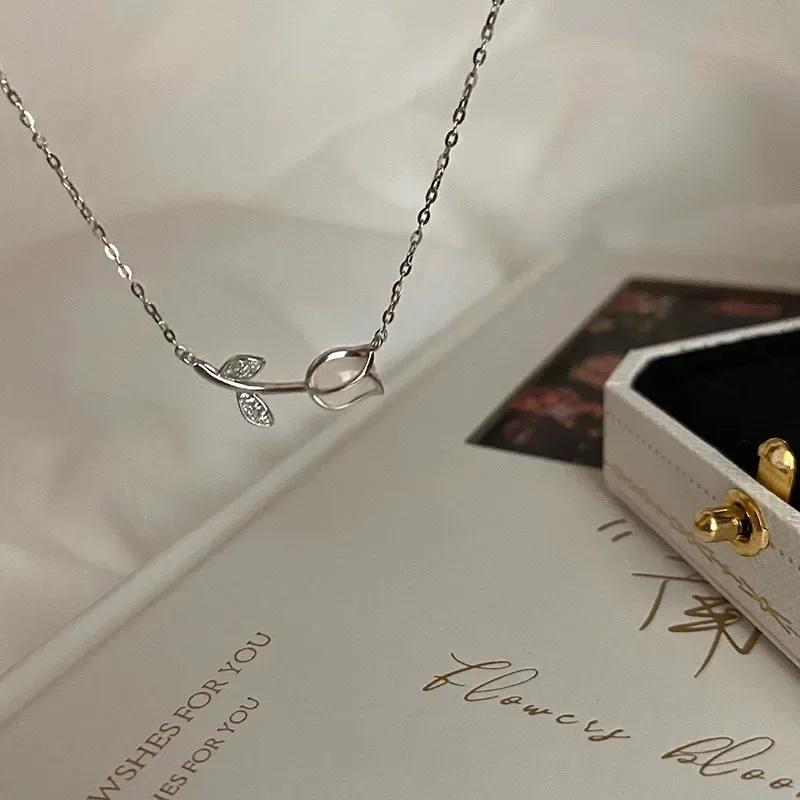 Minimalism Hollow Out Water Drop-Shape Pendant Necklace for Women Exquisite Charm Collarbone Chain Party Jewelry Birthday GIft