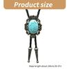 Western Cowboy Vintage Metal Flower Crown Stone Pendant Bolo Tie Braided Leather Rope Necktie Necklace Jewelry Neckwear
