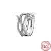 Silver Original Delicate Ring Zirconia Sparkling Row Eternity Round Ring Women European Jewelry DIY