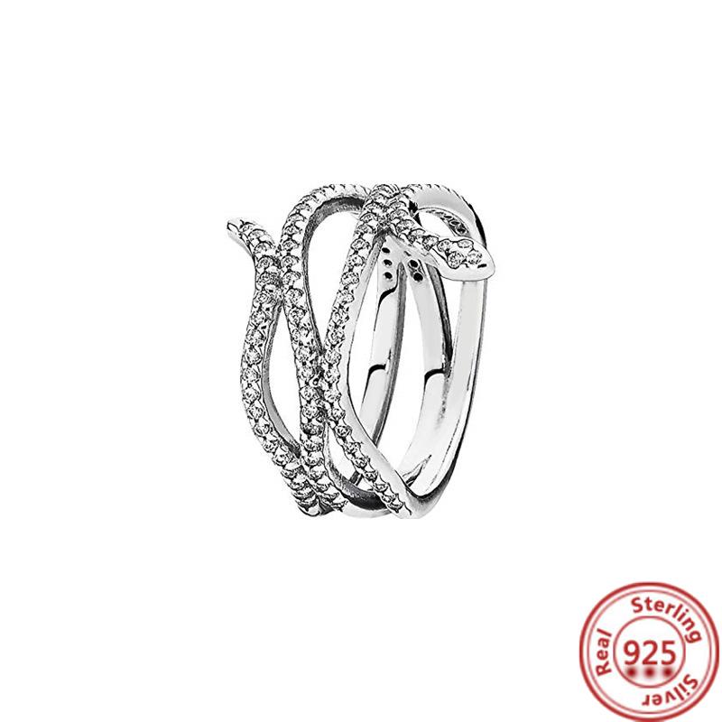 Silver Original Delicate Ring Zirconia Sparkling Row Eternity Round Ring Women European Jewelry DIY